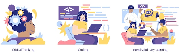 STEM Education Flat Vector Illustration