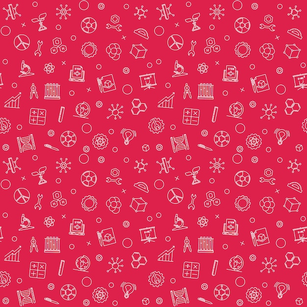 STEM minimal seamless background vector concept pattern