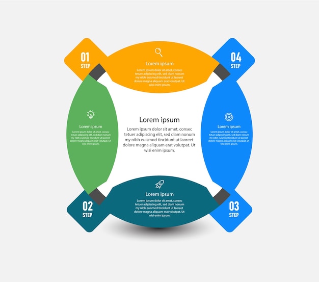 Steps business infographics circle Premium Vector