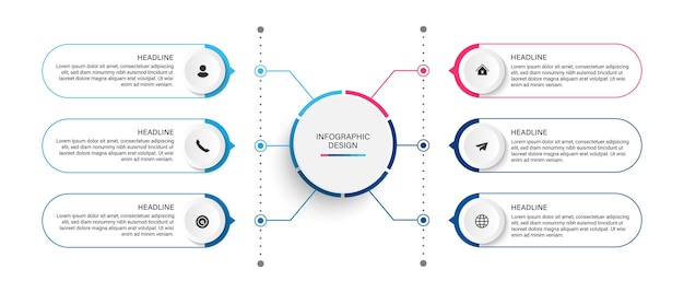 steps business timeline process infographic template design with icons