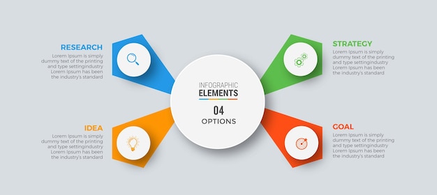 Steps infographic design with timeline circle