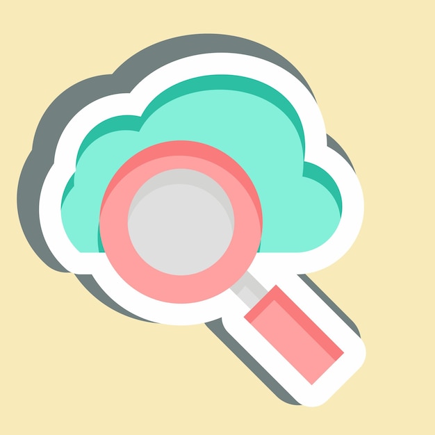 Sticker Cloud Search related to Network symbol simple illustration