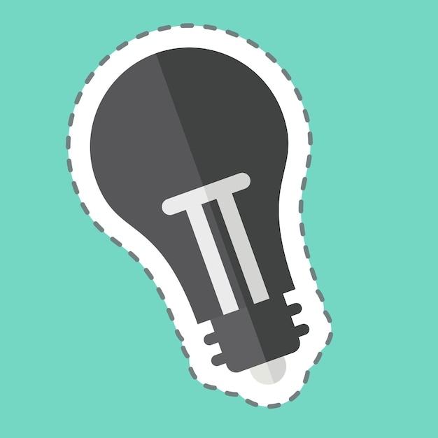 Sticker line cut Light related to Office symbol simple design illustration