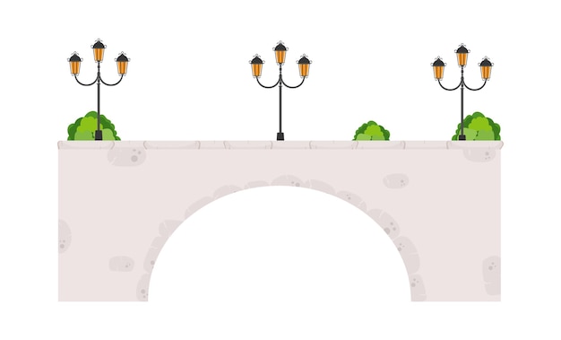 stone bridge stock vector illustration isolated on white background. infographics, game picture.