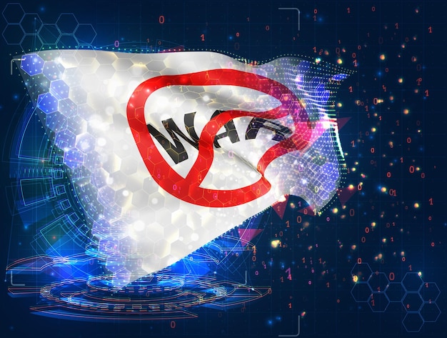 Stop war vector flag virtual abstract 3D object from triangular polygons on a blue background