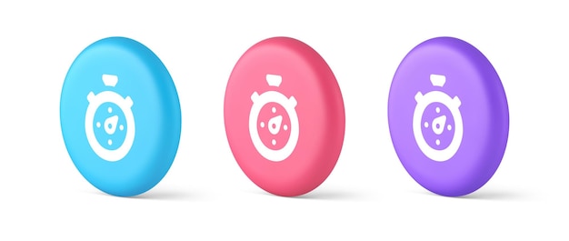 stopwatch button timer speed time accuracy measure application panel interface 3d realistic icons