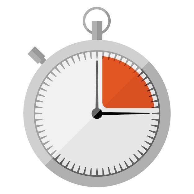 Stopwatch flat icon isolated on white background