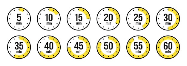 stopwatch icons colorful simple chronometer time counter with dial countdown timer showing hours and
