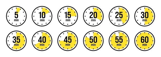 stopwatch icons colorful simple chronometer time counter with dial countdown timer showing hours and