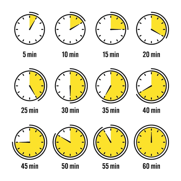 stopwatch icons colorful simple chronometer time counter with dial countdown timer showing hours and