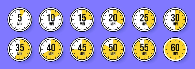 stopwatch icons colorful simple chronometer time counter with dial countdown timer showing hours and