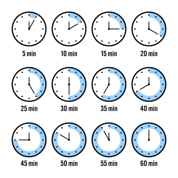 stopwatch icons colorful simple chronometer time counter with dial countdown timer showing hours and