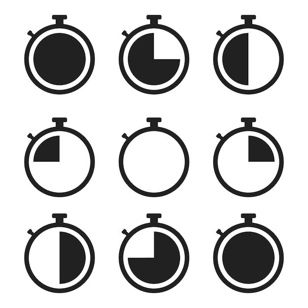 Stopwatch Icons Progress Set