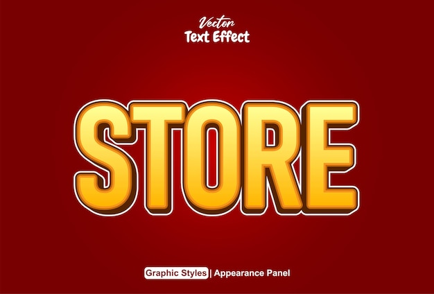 store text effect with orange color graphic style and editable