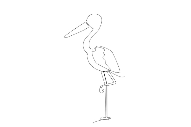 Stork bird line art