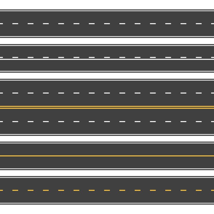 Vector straight roads seamless. endless asphalt street, top view roadway. empty horizontal highway 