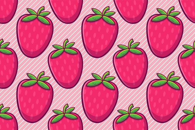 strawberry fruit seamless pattern vector illustration