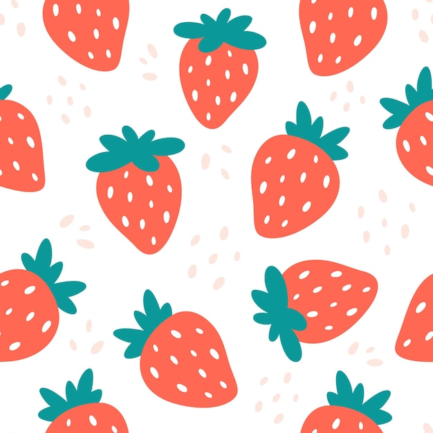Strawberry seamless pattern Simple summer berry ornament
