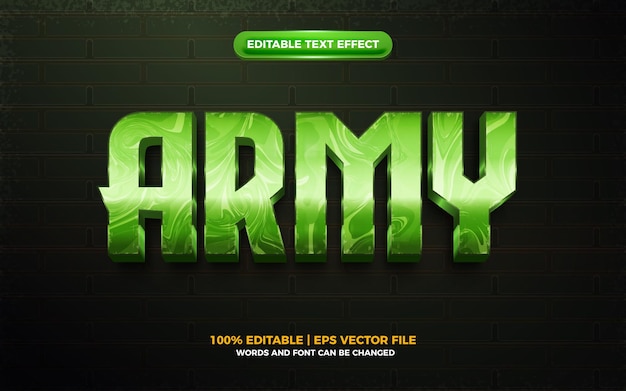 strong army 3d editable text effect