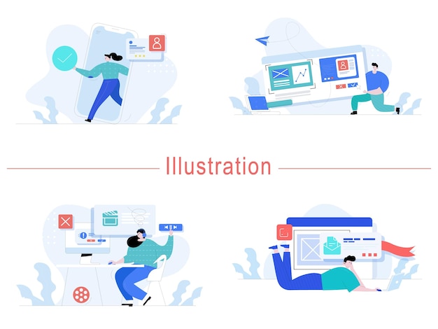 Strongman Illustration marketing editable vector design