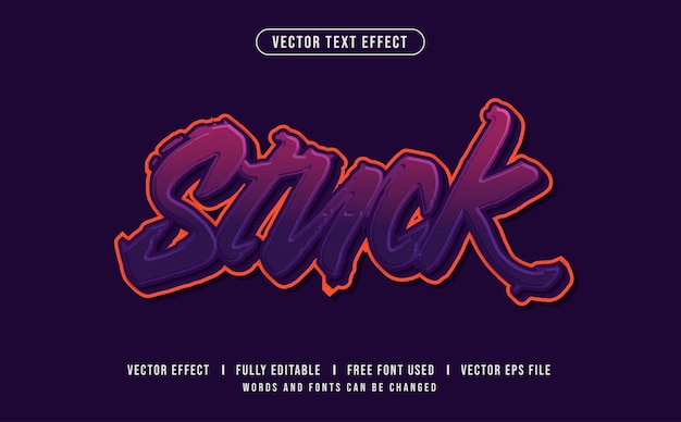 Stuck Editable Vector Text Effect