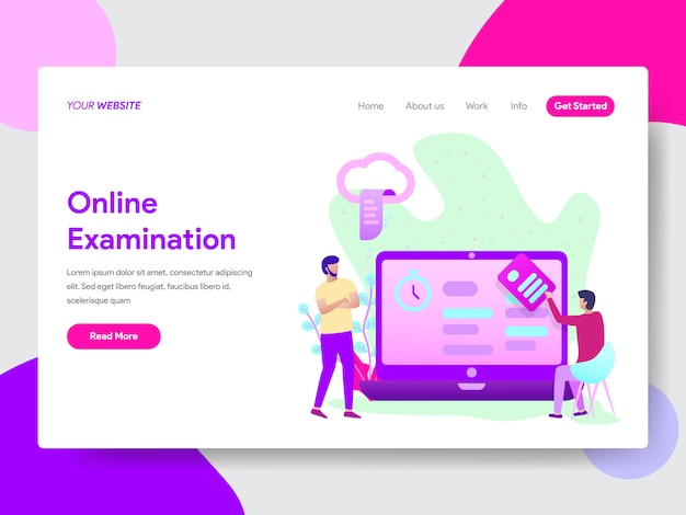 Student Online Examination Illustration for Web Pages