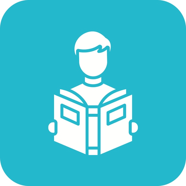 Student Reading Book vector icon Can be used for Learning iconset