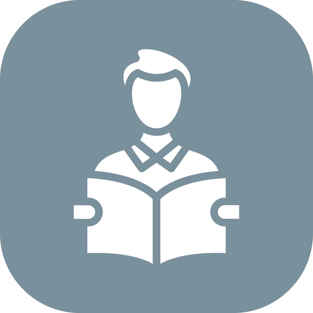 Student Reading Book vector icon illustration of Learning iconset