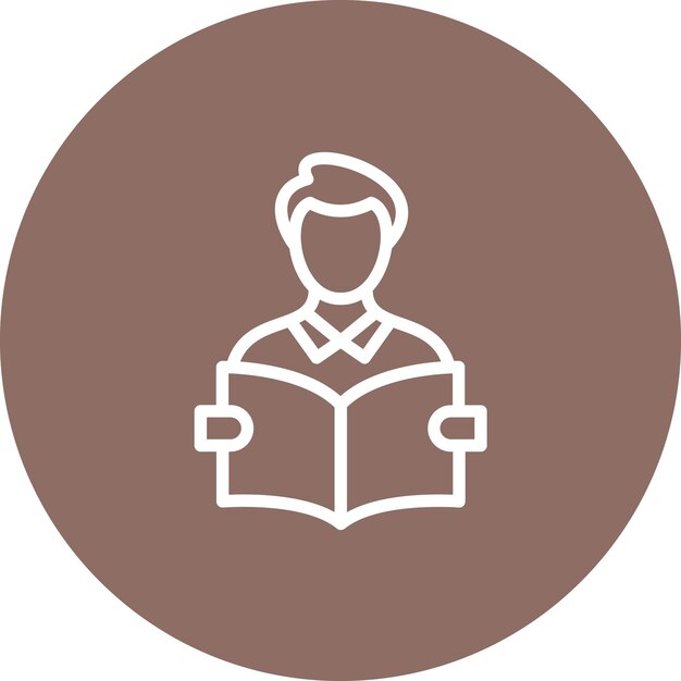 Student Reading Book vector icon illustration of Learning iconset