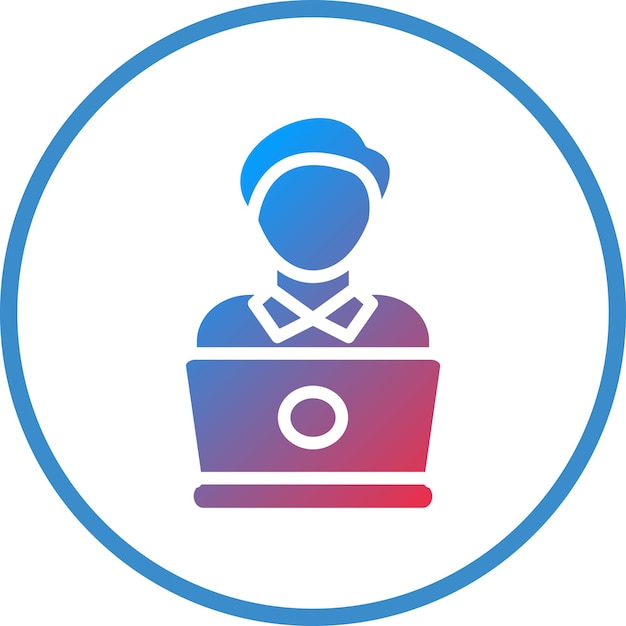 Studying Laptop Icon Style