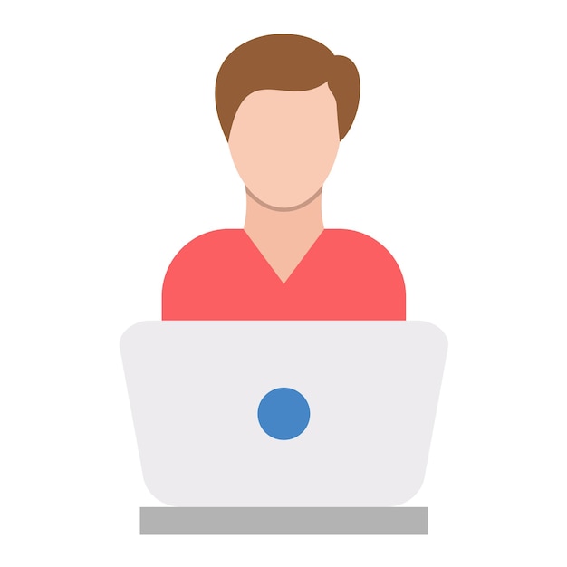 Studying Laptop Icon Style