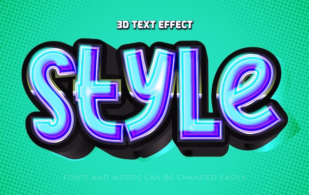 Style 3d editable text effect style