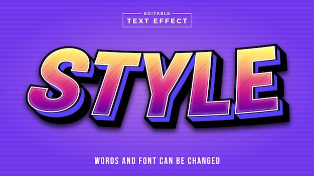style social media editable text style effect