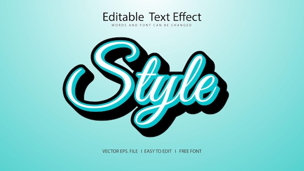 Style text effect vector editable