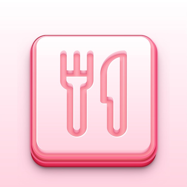 Stylish 3D Food Icon Vector Modern Design for Culinary and Restaurant Applications