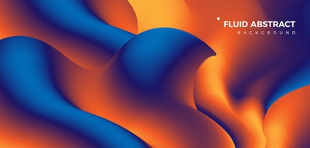 Stylish corrugated motion high-grade blue orange mixed fluid gradient abstract background