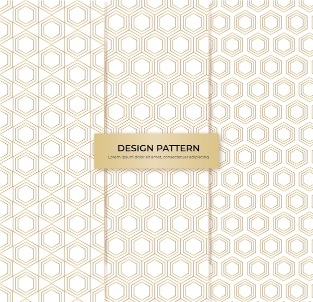 Stylish hexagonal design pattern background set