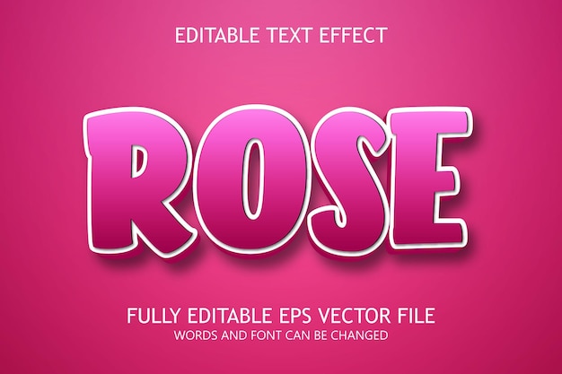 stylish rose 3d editable text effect.rose 3d text effect