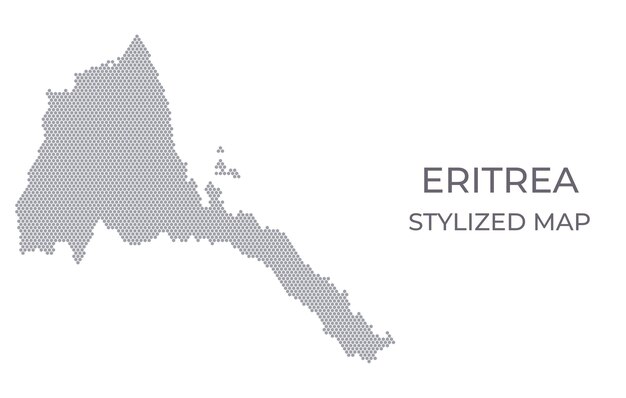 stylized map of the eritrea made from hexagons