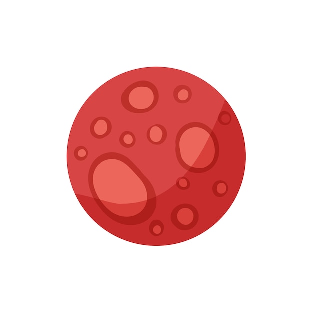 stylized planet mars isolated cartoon vector image astronomic logo image media glyph icon