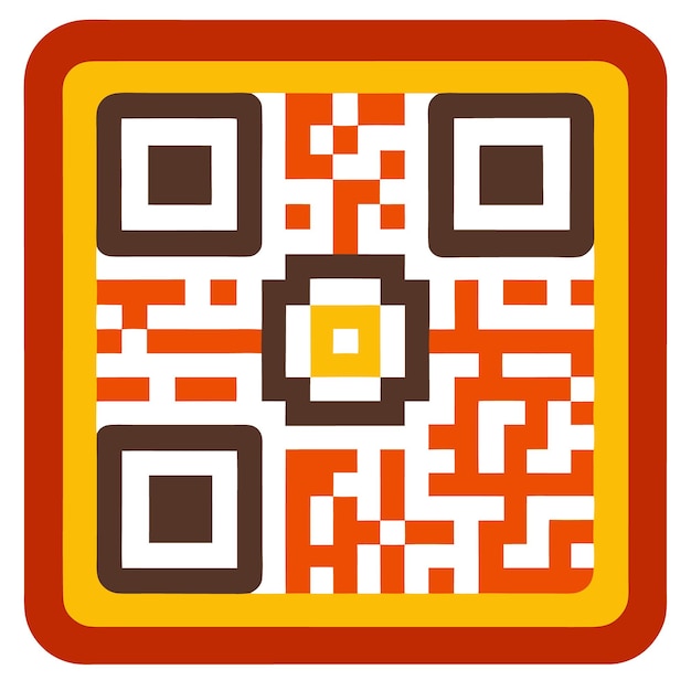 Stylized qr code icon with vibrant colors and modern design