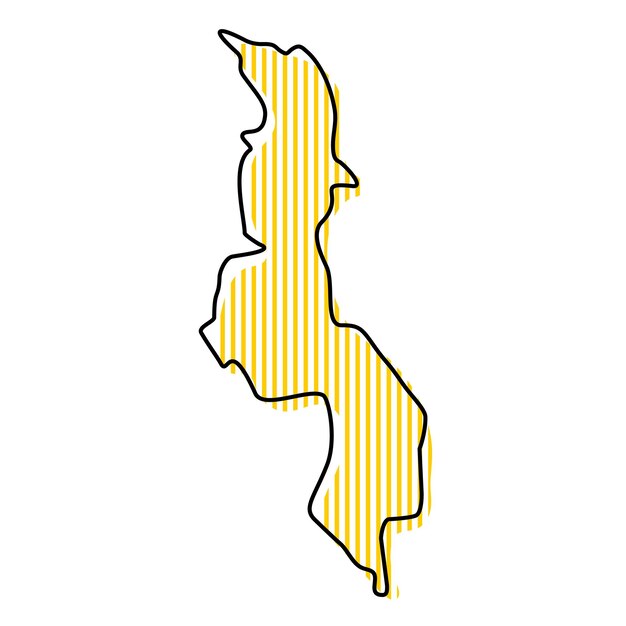 stylized simple outline map of malawi icon