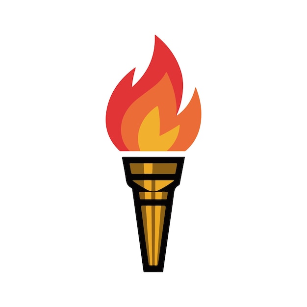 Stylized Torch with Flames Vector