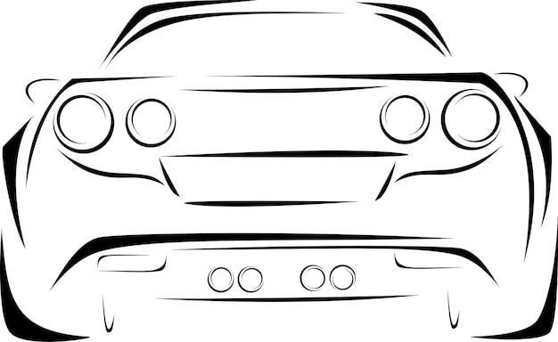 stylized vector image of the back view of the car