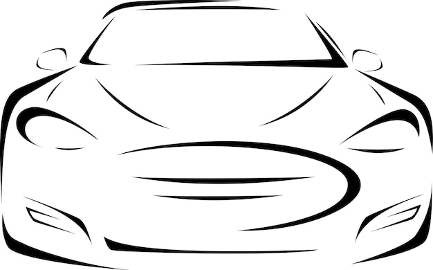 stylized vector image of the front view of the car