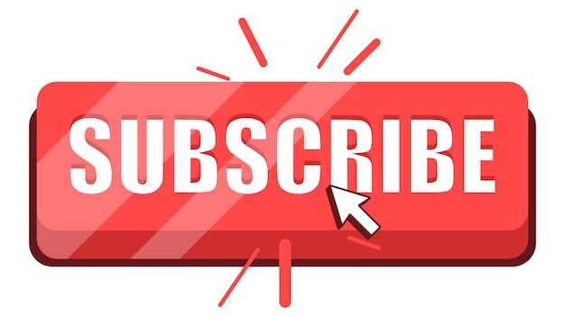 Subscribe button with click effect vector illustration