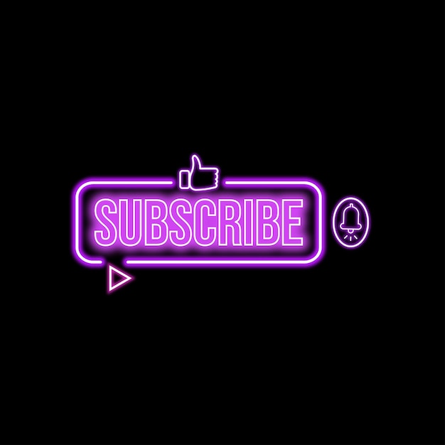 Subscribe logo with purple colour Glowing subscribe icon sign sticker Transparent Subscribe Image