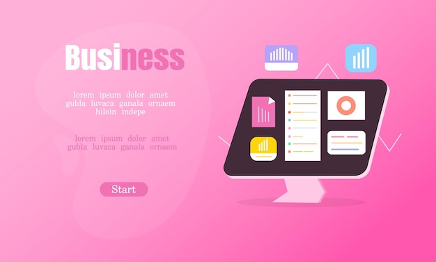 success business illustration with modern graphic data design for business and finance background w