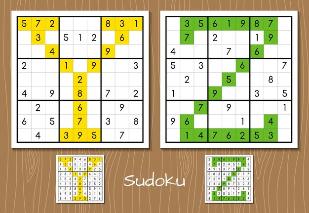 sudoku vector set with answers y z letters