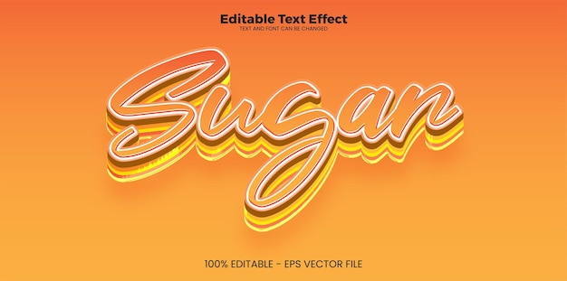 sugar editable text effect in modern trend style